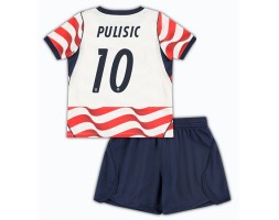 Spojené štáty Christian Pulisic #10 Domáci Detský futbalový dres MS 2026 Krátky Rukáv (+ trenírky)